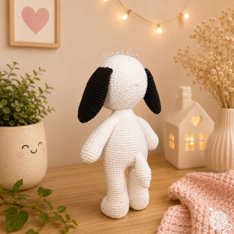 Patrón de Snoopy con Overol de Verano a Crochet PDF - Amigurumi Paso a Paso