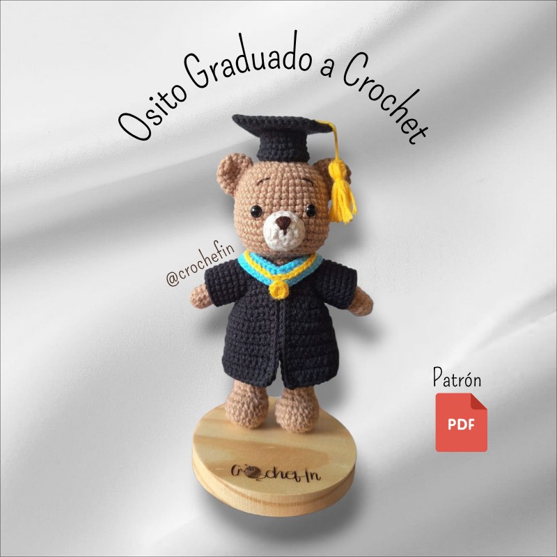 Osito Graduado a Crochet - Patrón PDF