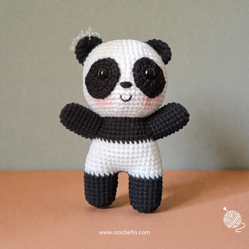 Patrón Amigurumi Oso Panda del Amor-San Valentín Crochet