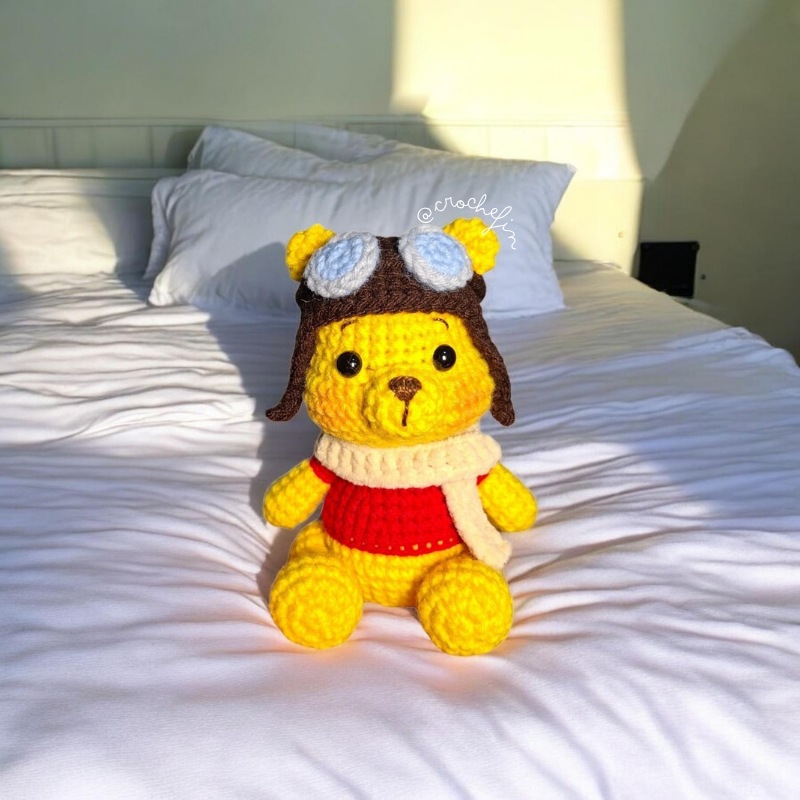 Patrón Amigurumi de Winnie the Pooh Aviador - Crochet PDF