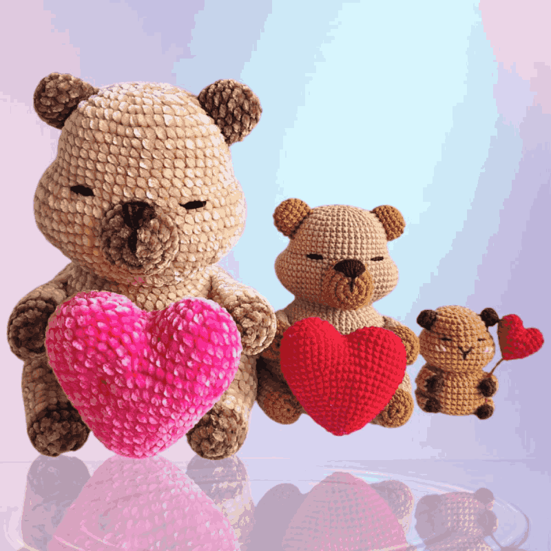 Patron Amigurumi de Capibara corazon-Capibara a crochet