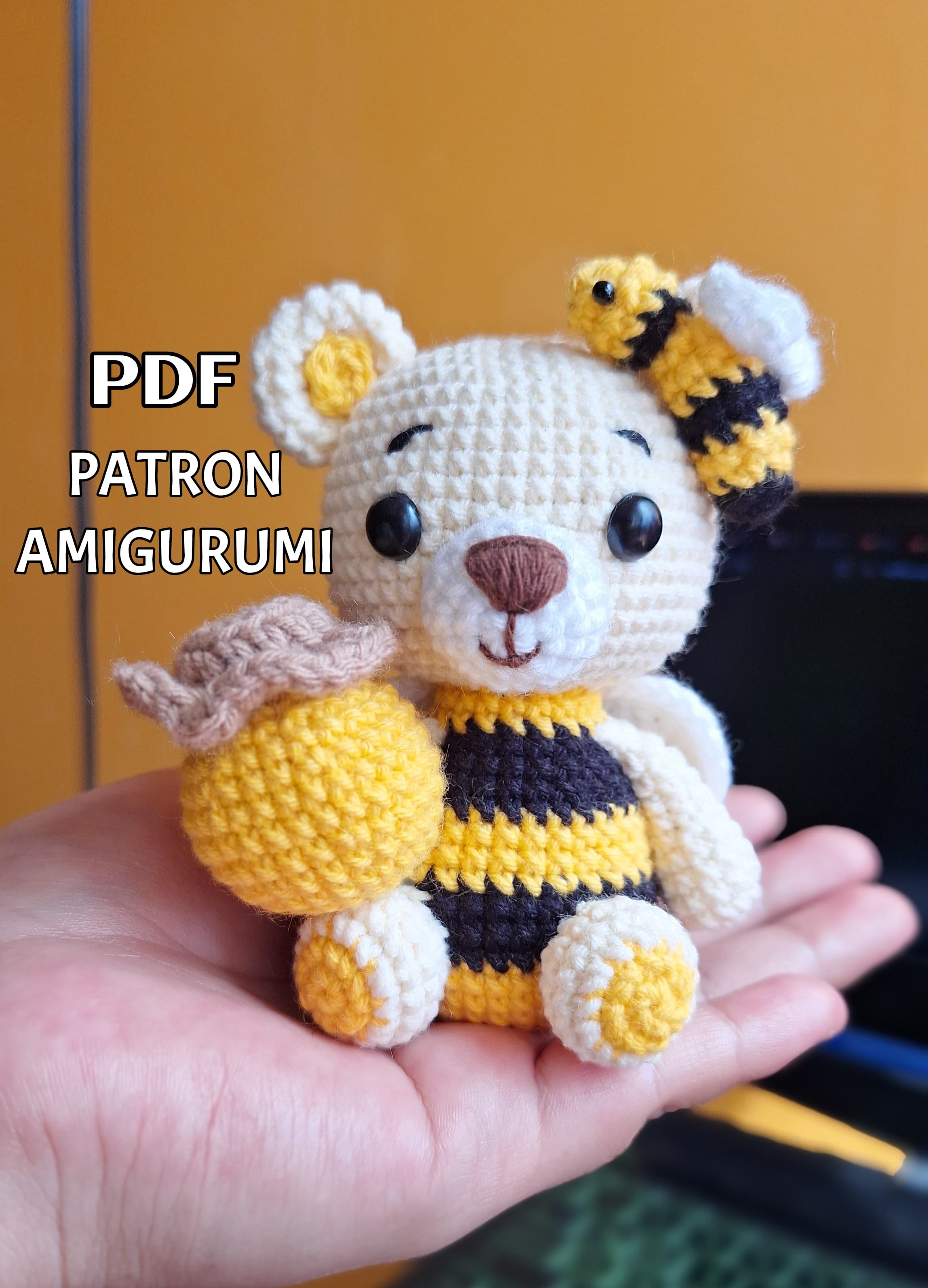 Patron Osito Abeja, Oso abeja, Amigurumi Oso abeja