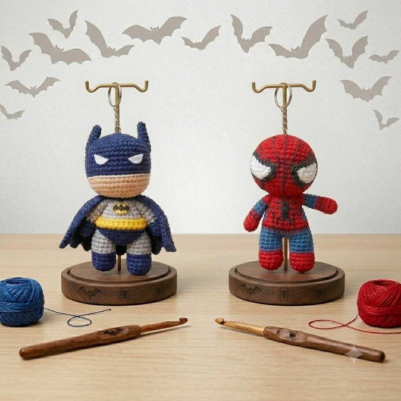 Patrón Amigurumi SpiderMan y Batman PDF descargable