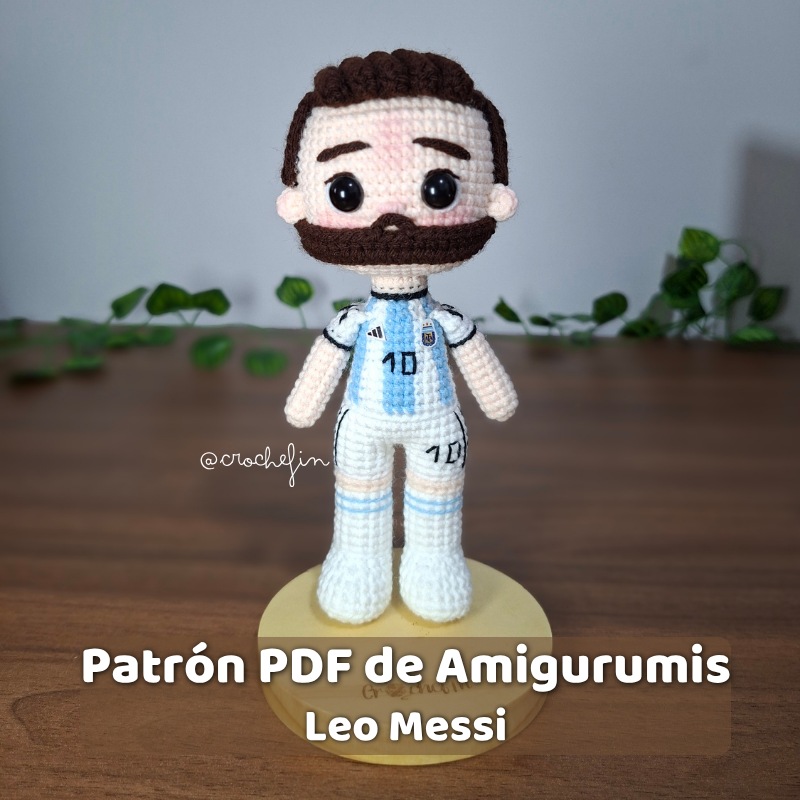 Patrón Amigurumi de Lionel Messi en Crochet PDF Digital en Español