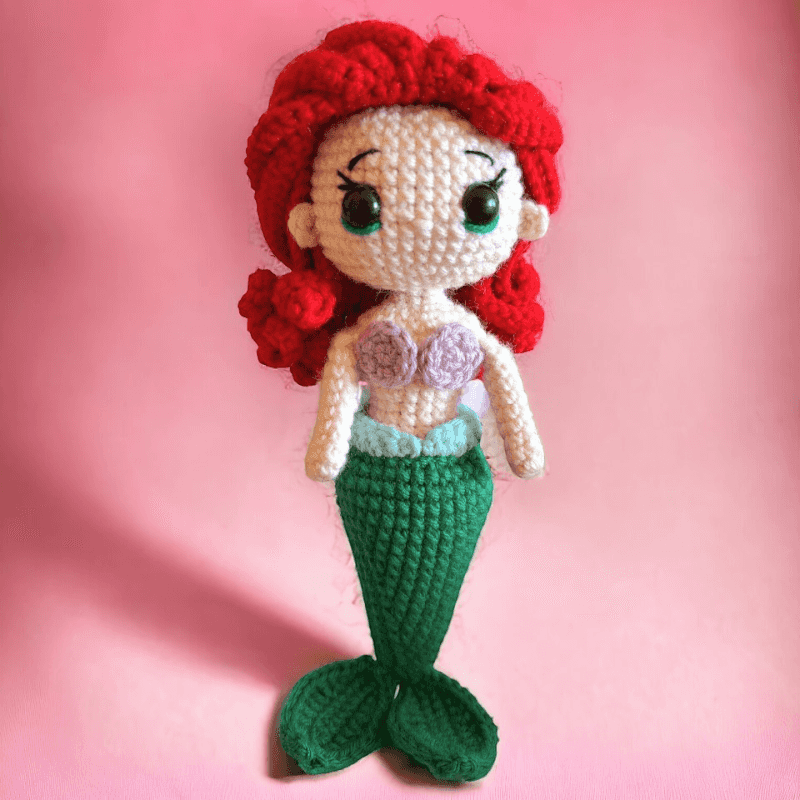 Amigurumi de Sirenita Ariel-Ariel a crochet