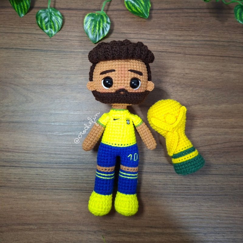 Patrón Amigurumi de Neymar en Crochet PDF Digital en Español