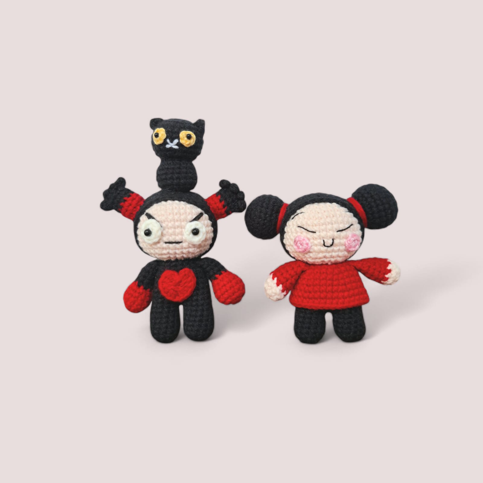  Amigurumi de Pucca y Garu en Hilo de Crochet - Muñecos Hechos a Mano