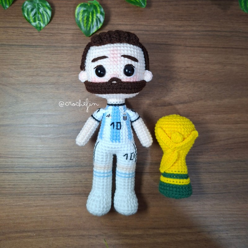 Patrón Amigurumi de Lionel Messi en Crochet PDF Digital en Español