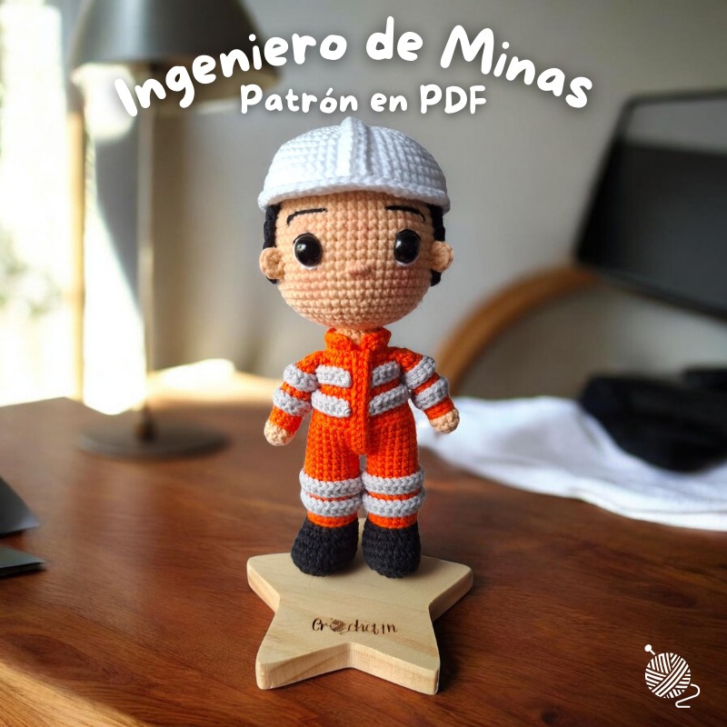 Patrón Amigurumi Ingeniero de Minas en PDF Paso a Paso
