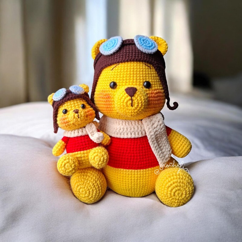 Patrón Amigurumi de Winnie the Pooh Aviador - Crochet PDF