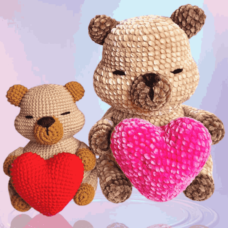 Patron Amigurumi de Capibara corazon-Capibara a crochet