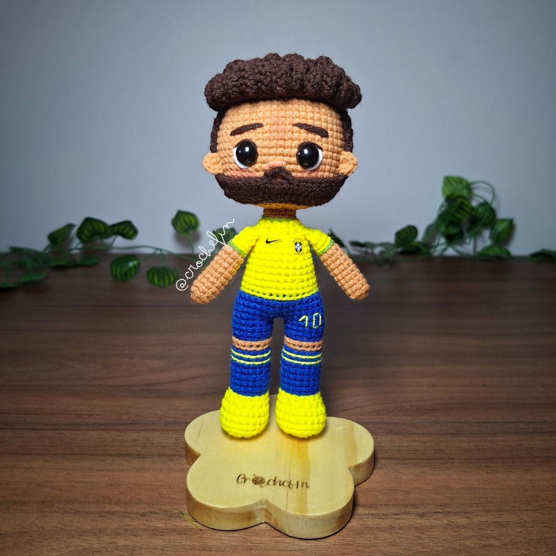Patrón Amigurumi de Neymar en Crochet PDF Digital en Español