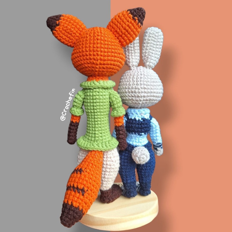 Patrón Amigurumi de Judy y Nick de Zootopia en Crochet PDF Digital