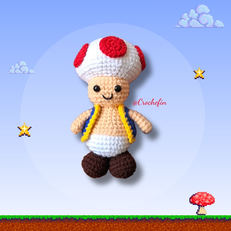 Patrón Amigurumi Mario Bros y Toad en Español - PDF Crochet Paso a Paso