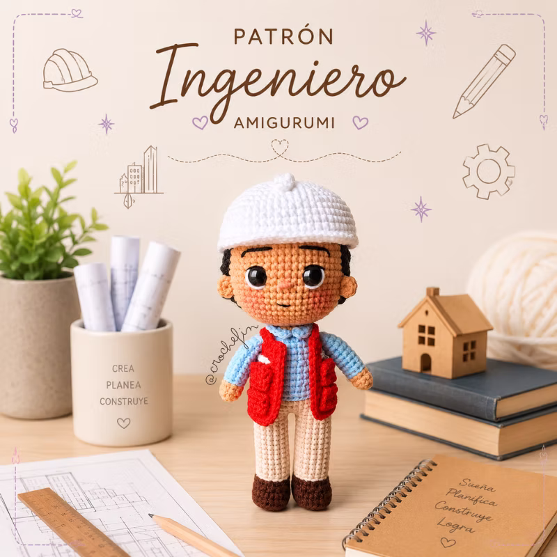 Patrón Ingeniero Amigurumi PDF - Crochet Paso a Paso