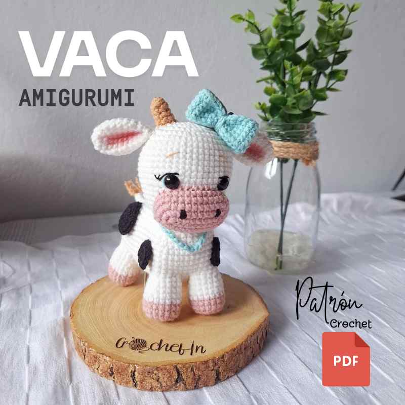 Patrón amigurumi de vaquita en PDF
