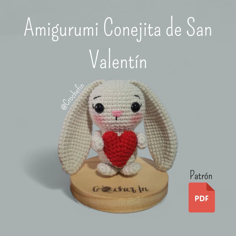 Amigurumi Conejita de San Valentín-Patrón PDF